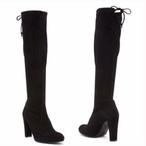 Stuart Weitzman Black Suede Kneeland Boots 8.5
